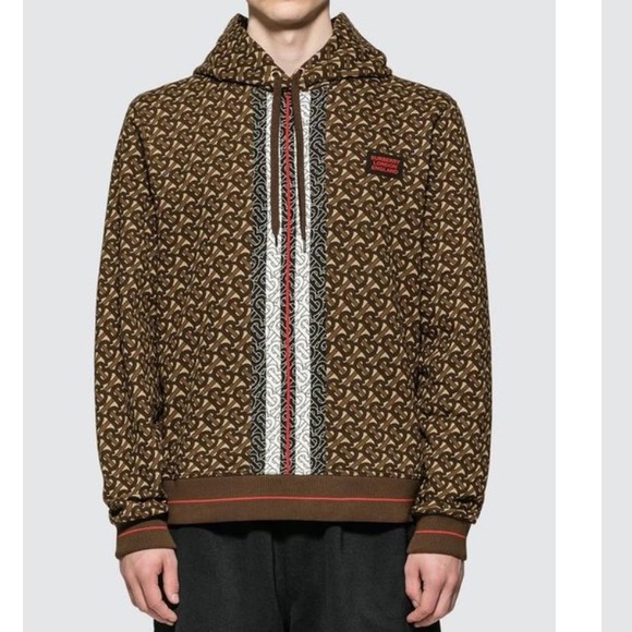 Burberry Brown Monogram Stripe Print Hoodie Size XS - Picture 3 of 13